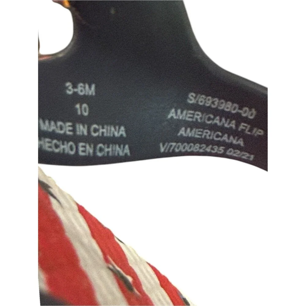 Old Navy Baby Girls 4th of July USA Patriotic Americana Flip Flops. 3-6 Months.